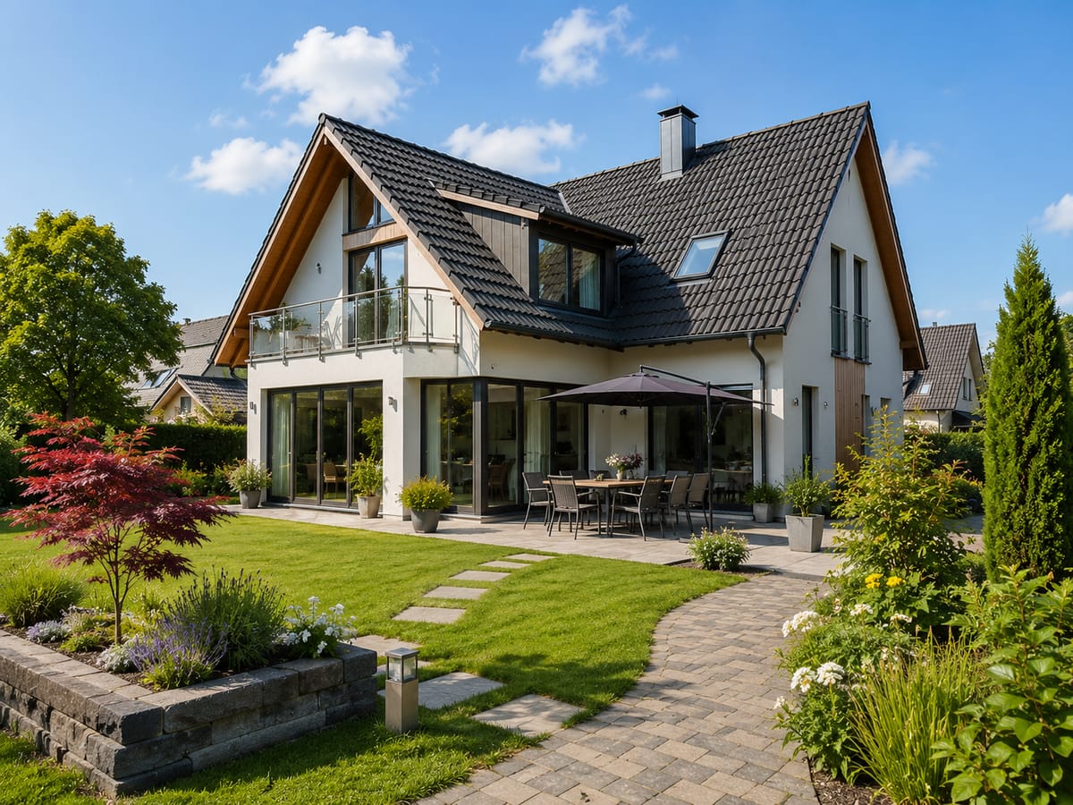 Freistehendes Einfamilienhaus mit gepflegtem Garten - ein typisches Mietobjekt privater Vermieter